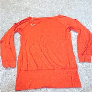 Nike Orange Long Sleeve Long Waisted Shirt Small